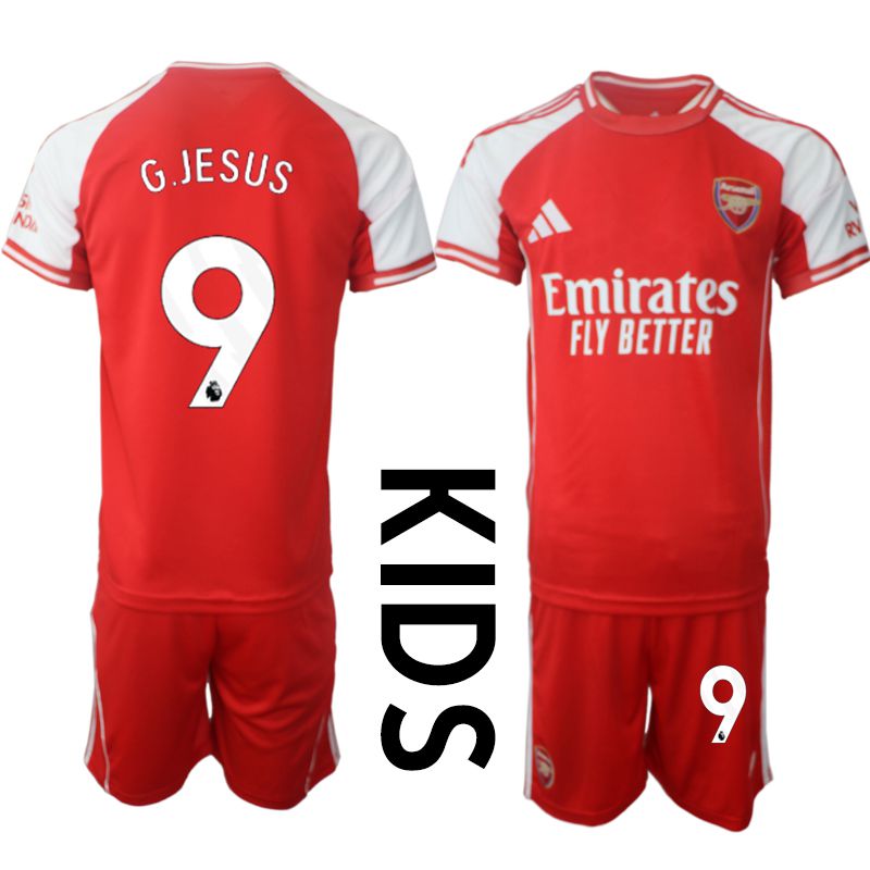 Youth 2025-2026 Season Club Arsenal home red #9 Soccer Jersey
